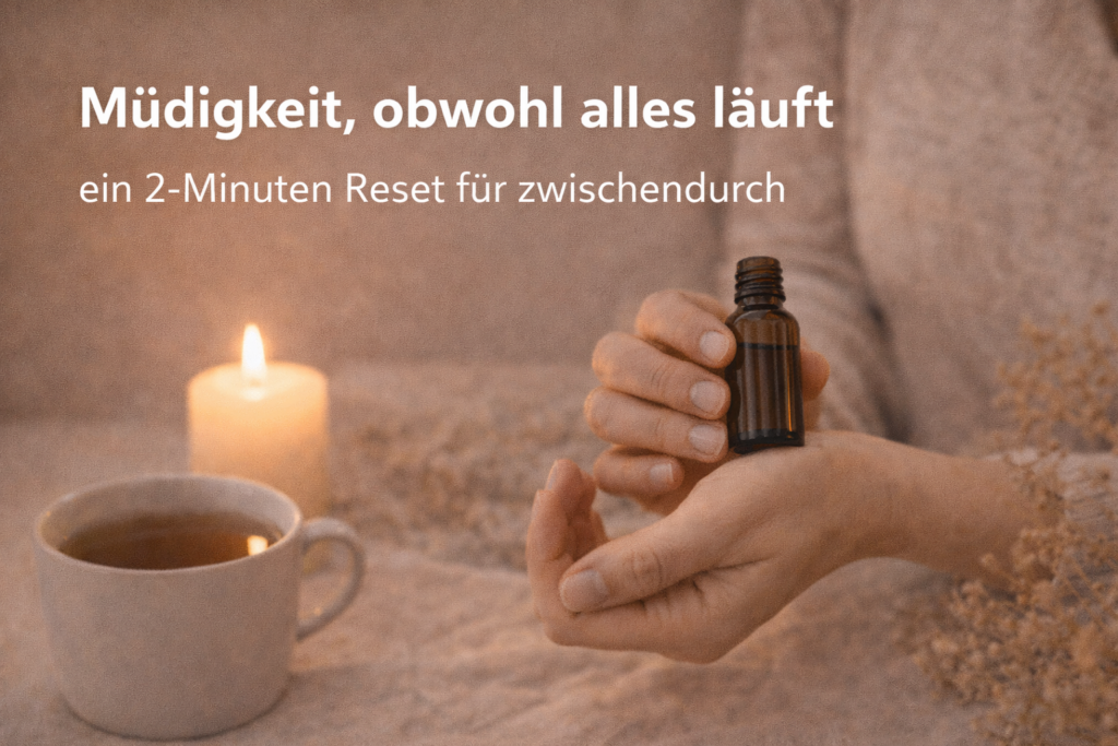 2-Minuten Reset – ruhiges Atem- und Duftritual mit Kerze und Tee